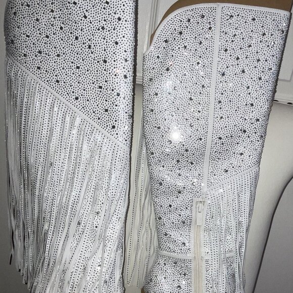 Jessica Simpson Asire2 Rhinestone Embellished Fringe Boots - Picture 1 of 9